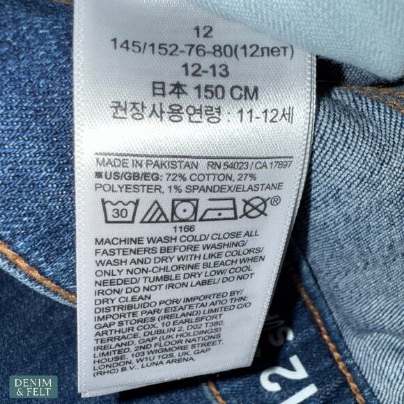 GAP Kids 12 Mid Rise Everyday Super Skinny Jeans Dark Indigo Wash Stretch Denim - Picture 11 of 12